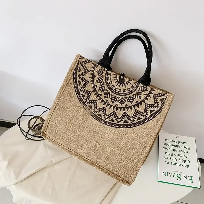 High Quality Wholesale Reusable Travel Custom Printed Handle Shopping Tote Jute Bag