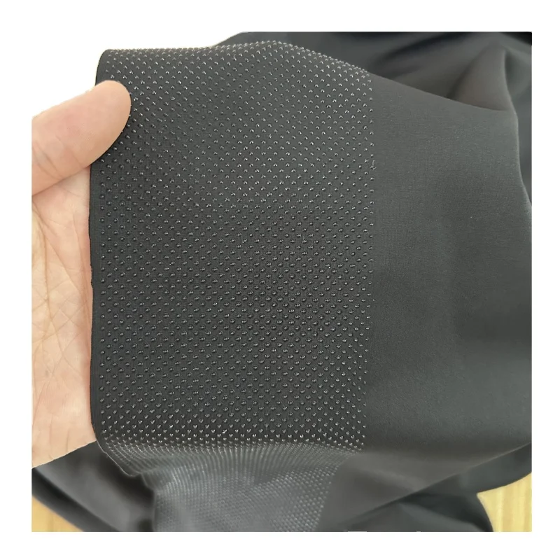 Customized anti slip silicon fabric nylon 77% Polyester 23% Elastam more colors silicone coated spandex fabric