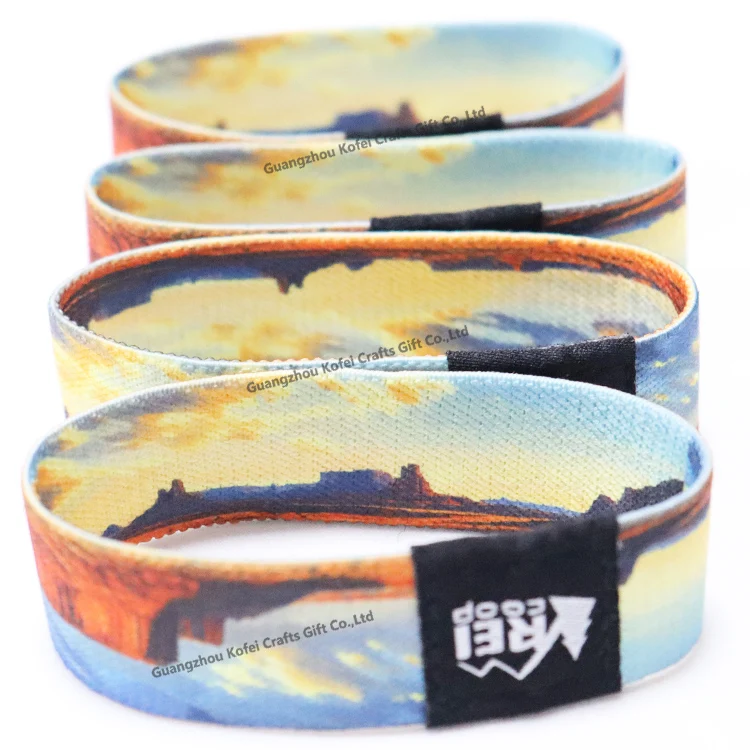 Kofei Wholesale Personalizedl RFID Elastic Custom Fabric Wristband For Events