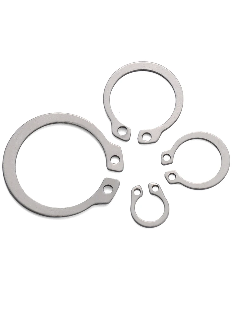 304 stainless steel shaft with retaining ring, shaft clamp bearing shaft with elastic clamp spring C-type retaining ring GB894