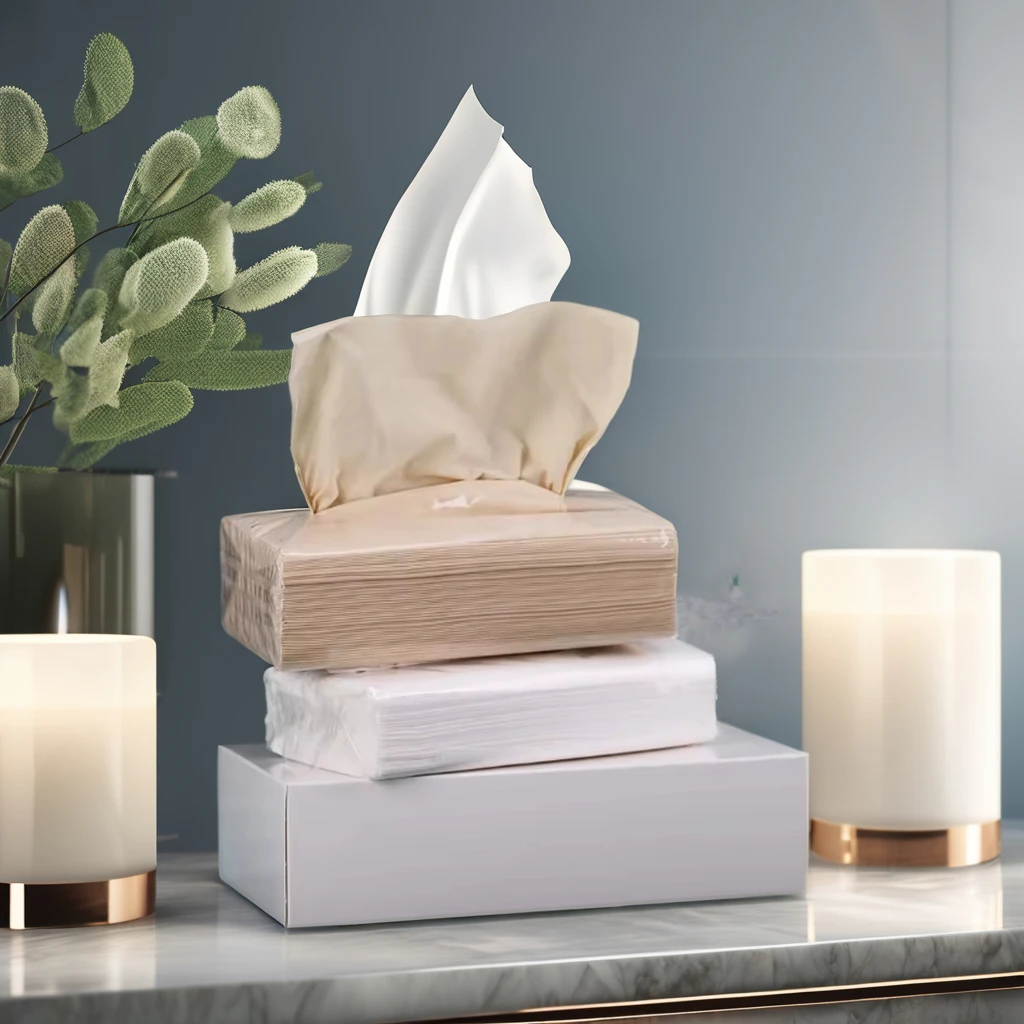 2-4 Ply Soft Cotton Facial Tissue Boxed Ultra Soft Home Face Towel Paper Virgin Wood Pulp for Sports