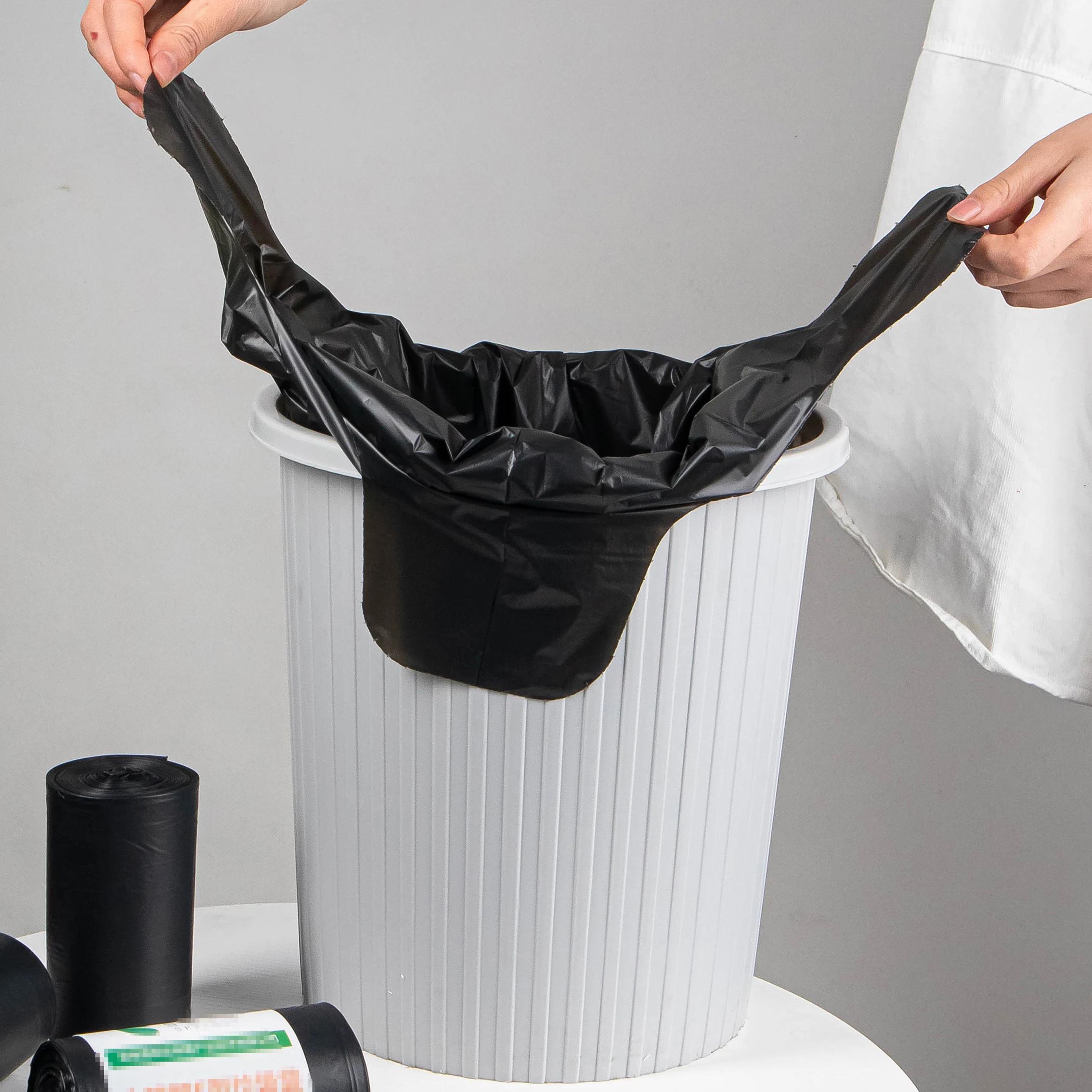 Manufacturers Biodegradable Compostable Black Degradable Pla Flat Eco Friendly Disposable Compostable Trash Rubbish Garbage Bag
