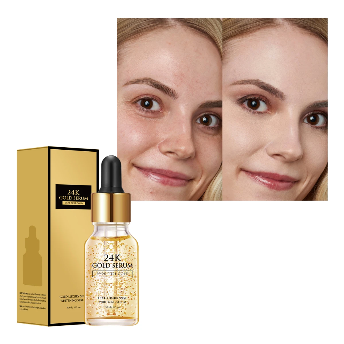 OEM ODM Cosmetics Anti Aging Anti Wrinkles Repair Face Serum Skin Care Products 24k Gold Facial Serum for dark spots