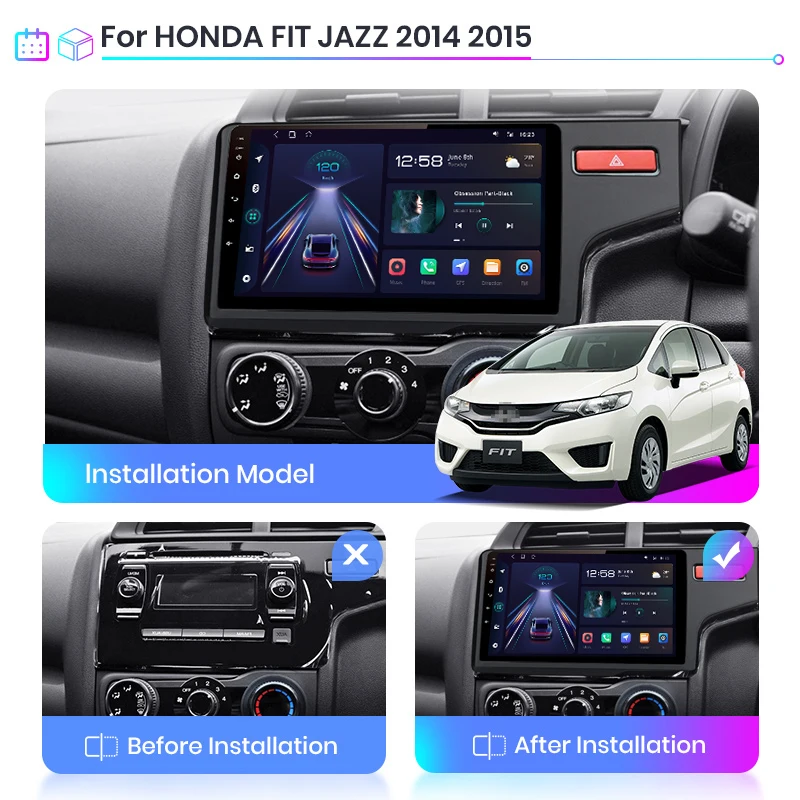 Junsun V1 AI Voice For HONDA FIT JAZZ Android Auto Car Radio For HONDA FIT JAZZ 2014 2015 Car Multimedia GPS 2din autoradio DSP