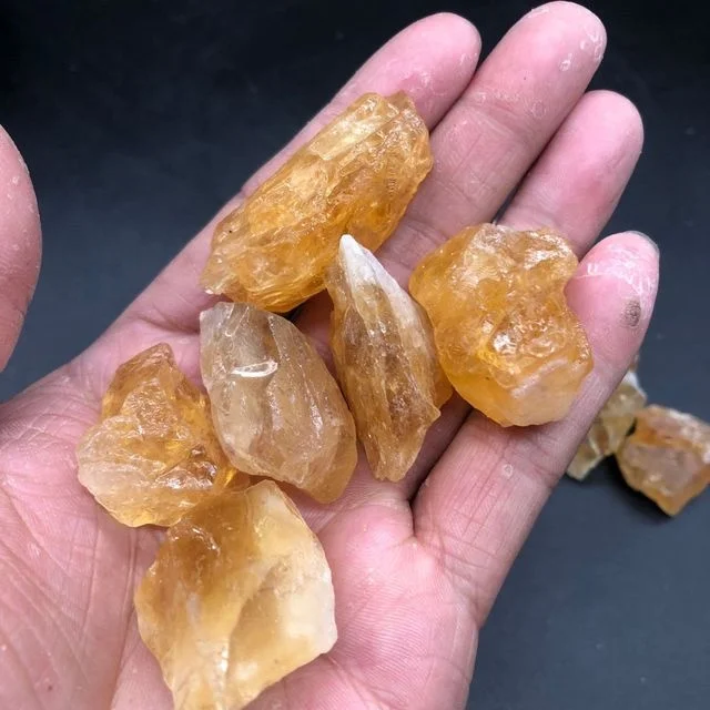 Wholesale raw natural citrine crystal gravel rough citrine tumbled stone