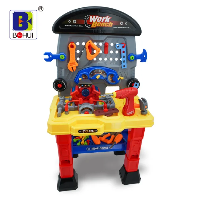Plastic Kids Construction Car Repair Workshop Tool Toys Work Bench Tool Set Pretend Play Set House  Tool Toys