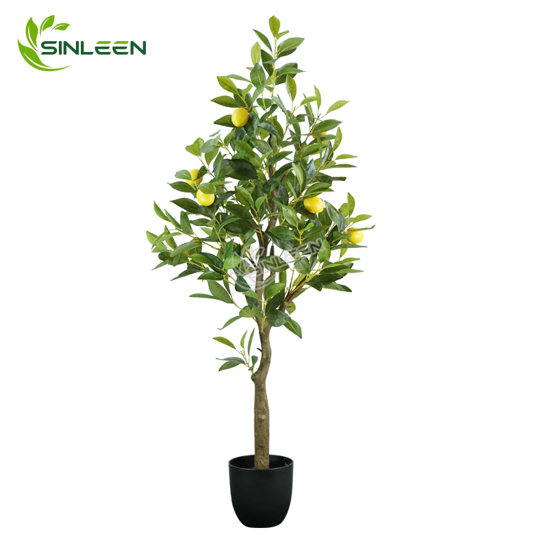 Lemon Fake Plant Decor Faux Plastic Fashion Pot Decoration Bonsai Silk Green Indoor Artificial Tree