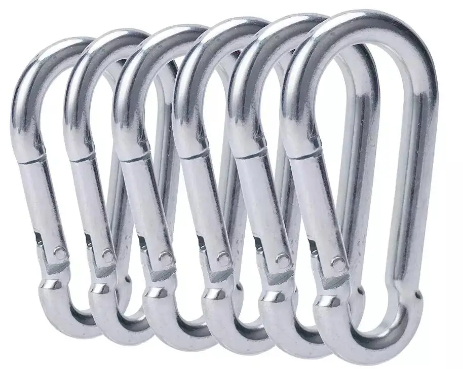 Heavy Duty Carabiner Keychain Round Oval Ring Climbing Carabiner Clip Stainless Steel Snap Hook Carabiner Hook 8mm
