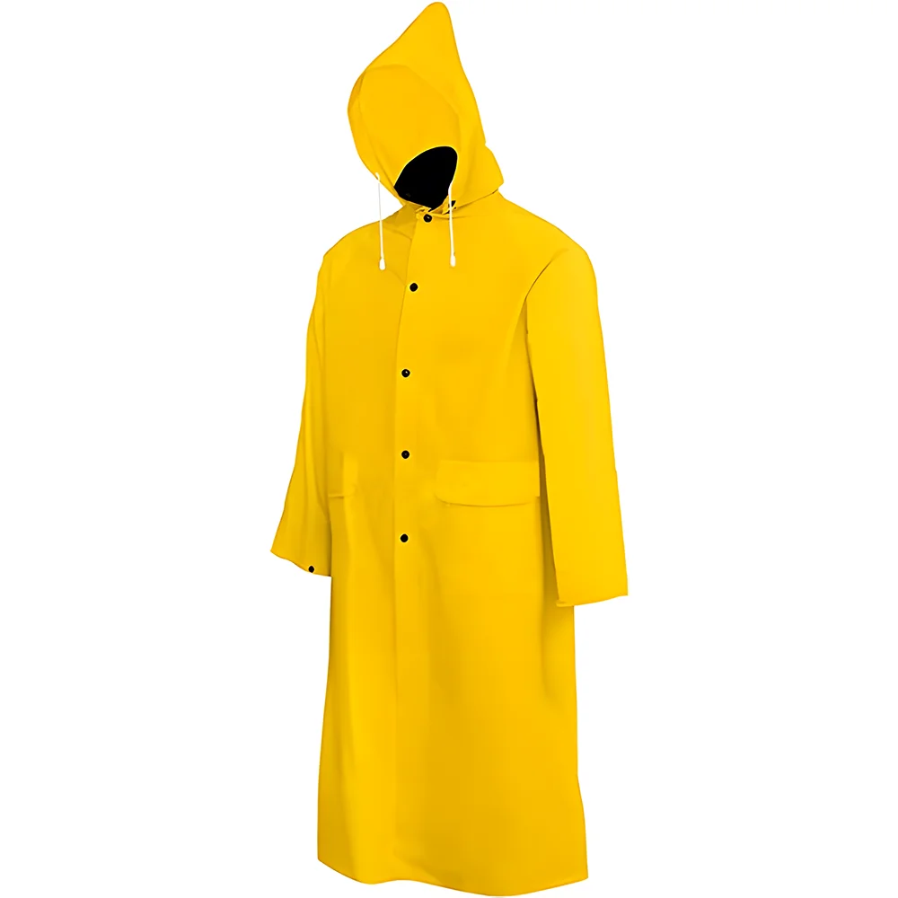 Factory Manufacturer Price Outdoor Work Rain Coats Waterproof Raincoat Heavy Duty PVC Polyester Rain Coat for Men