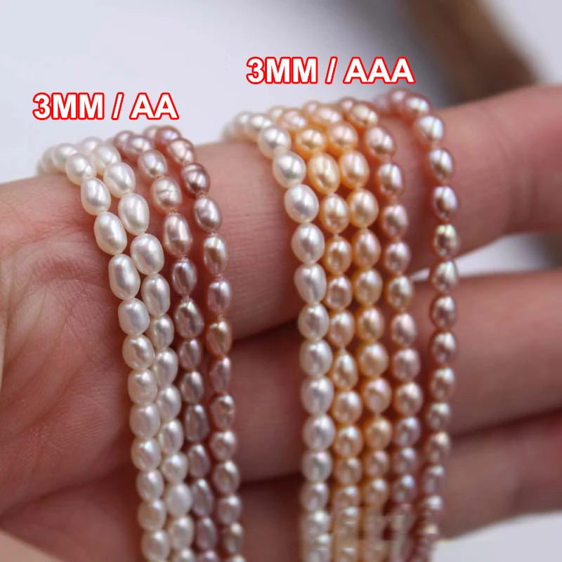 Wholesale Freshwater Pearl Chain White 2-3mm Millet Pearls for Jewelry Making