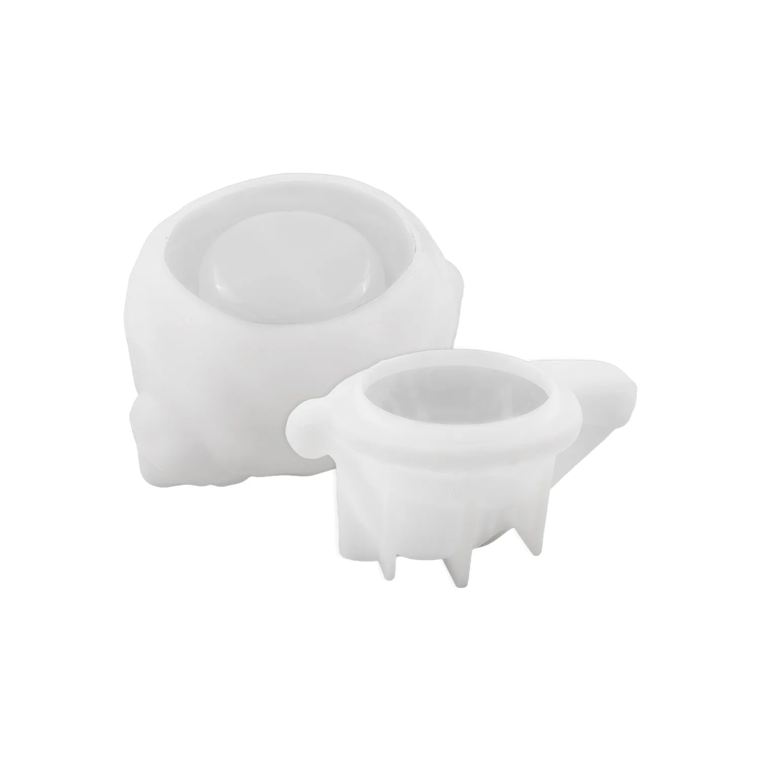 KK28 Cement Plaster Christmas Snowman Storage Jar Silicone Mold Suitable for DIY Candle Jar Resin Mold with Lid Home Decoration