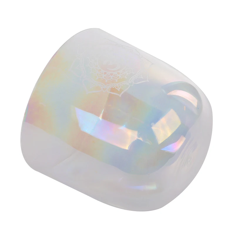 New Design C D E F G A B Note  Clear Perfect Pitch 7 Colors Alchemy Engraving Bowl Clear Quartz Crystal Singing Bowl