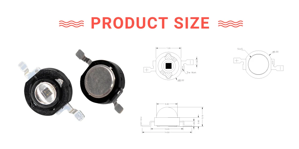 Z-Power Series Black Frame 42mil IR Infrared 940nm LED 3W High Power LED