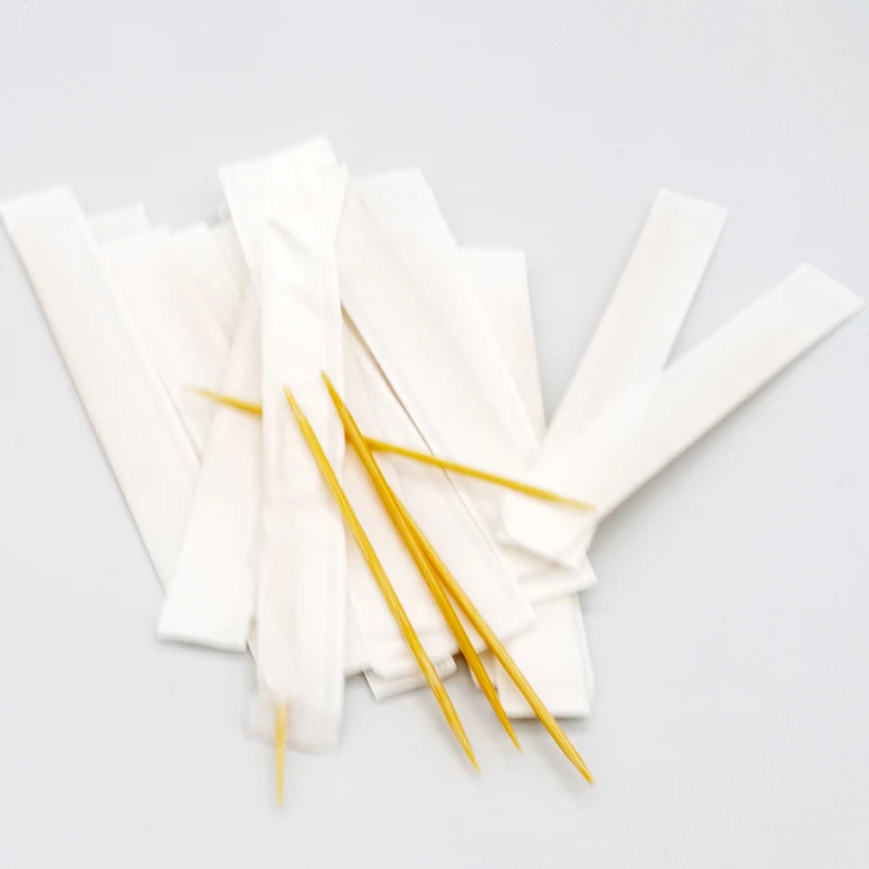 High quality disposable bamboo toothpick individually paper wrapped toothpicks