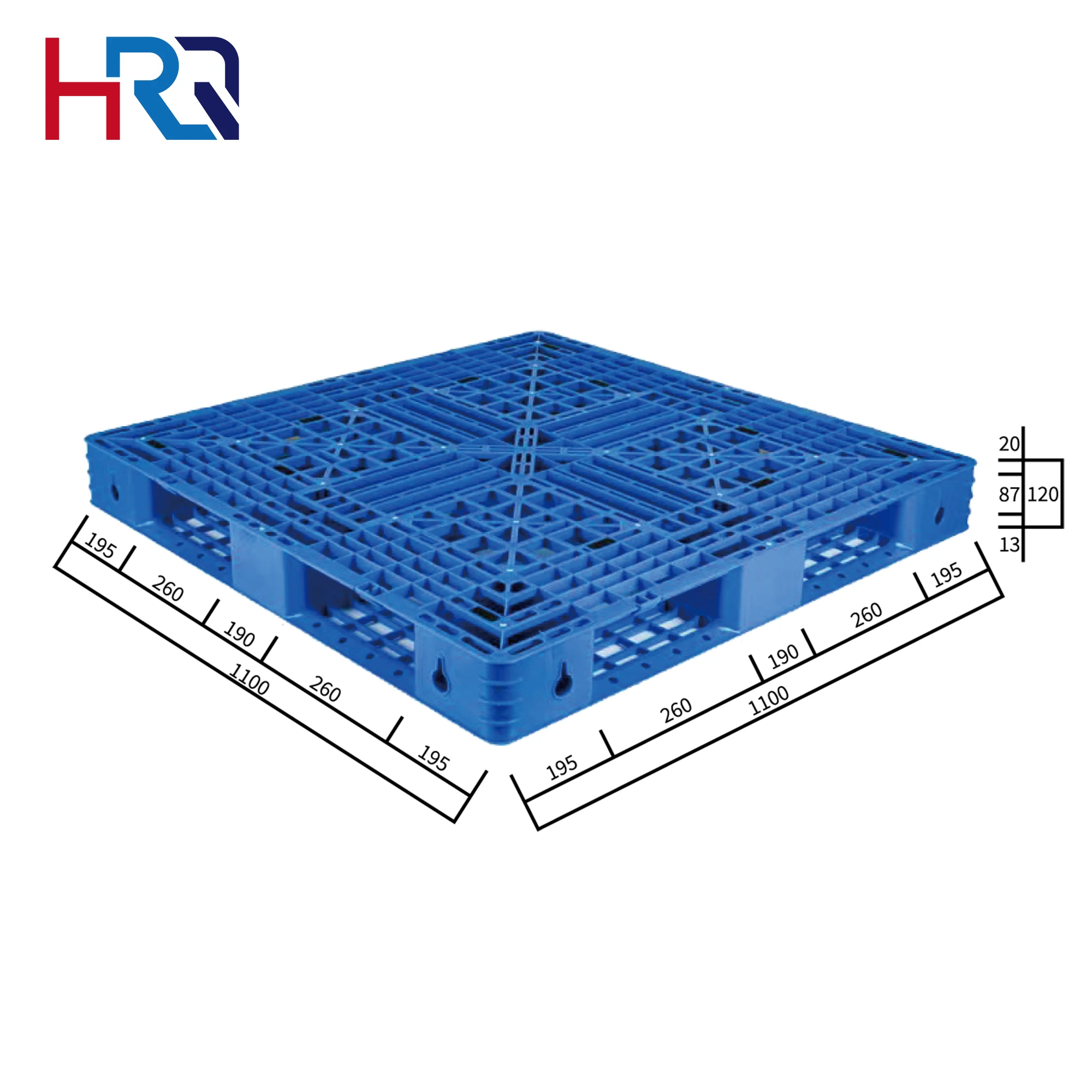 Export to Europe High Quality Heavy Storage Stackable Plastic Industry Sales of Double Sided Plastic Pallets