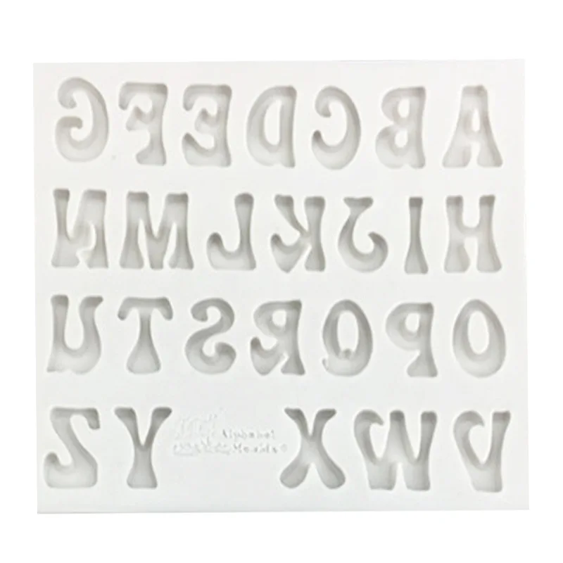 26 uppercase and lowercase English letters and numbers liquid silicone mold diy fondant cake chocolate decoration mold