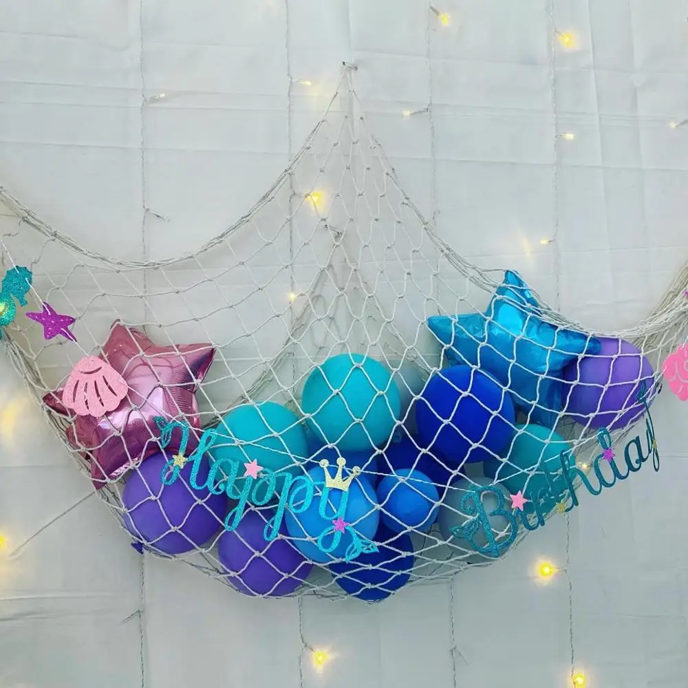 Sparkle Glitter Premium Under the Sea Mermaid Birthday Party Decor Theme Mermaid Happy Birthday Banner