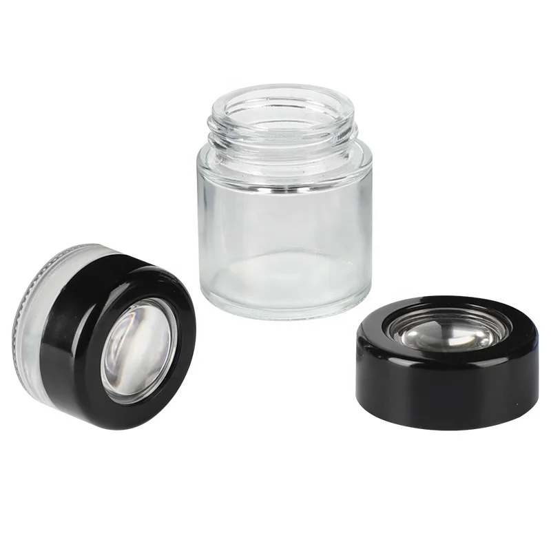 UKETA customized logo 1oz child proof storage containers airtight 1g flower screw top lid  Child resistant packaging glass jar