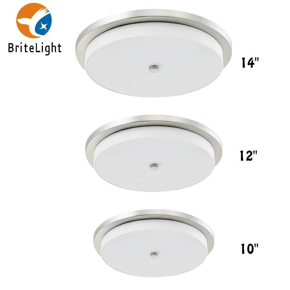 10 inch White Fabric Shade Round Surface Mounted Home  Office Modern Ceiling Light