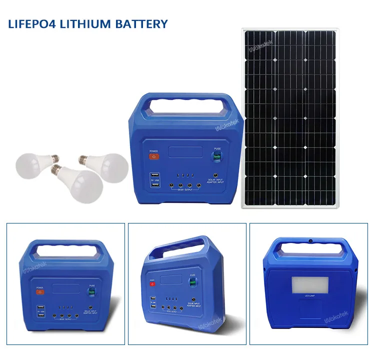 WAKATEK Off grid DC Portable Solar Power Station mini Solar Generator With Mobile Phone Charging USB Port Solar Light Kit For Ho