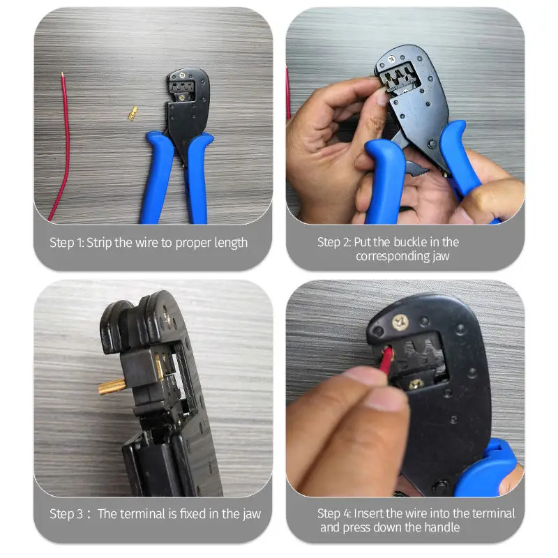LEKON Micro Open Barrel Pin Connector Crimper Pin Crimper Mini Terminals Rachet Crimping Tool
