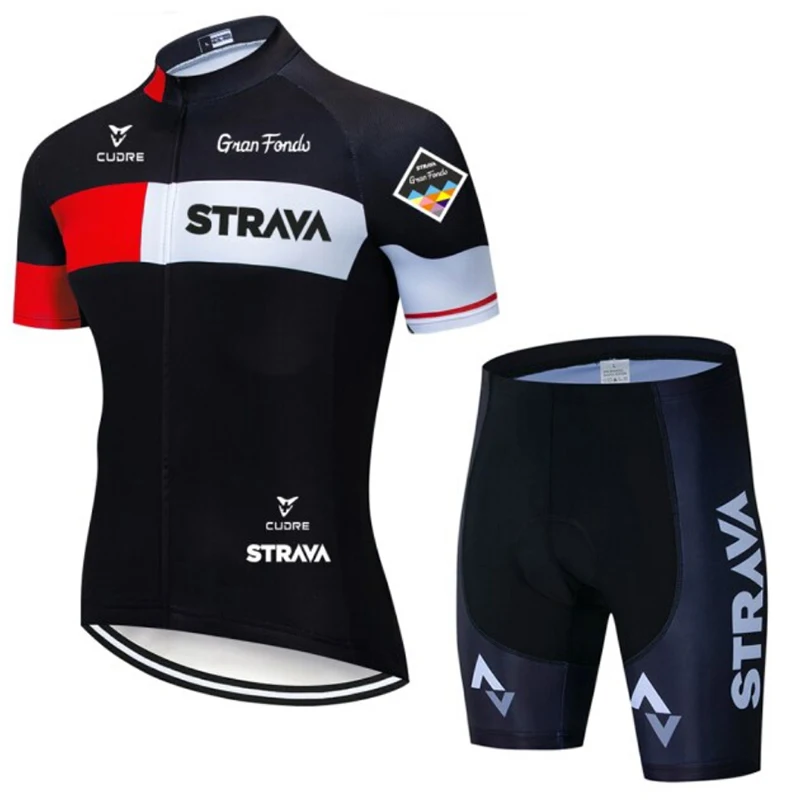 Wholesale STRAVA Cycling Clothing Men Cycling Set Road Bike Clothes Breathable Bicycle Wear Short Sleeve Mountain Bike Jersey