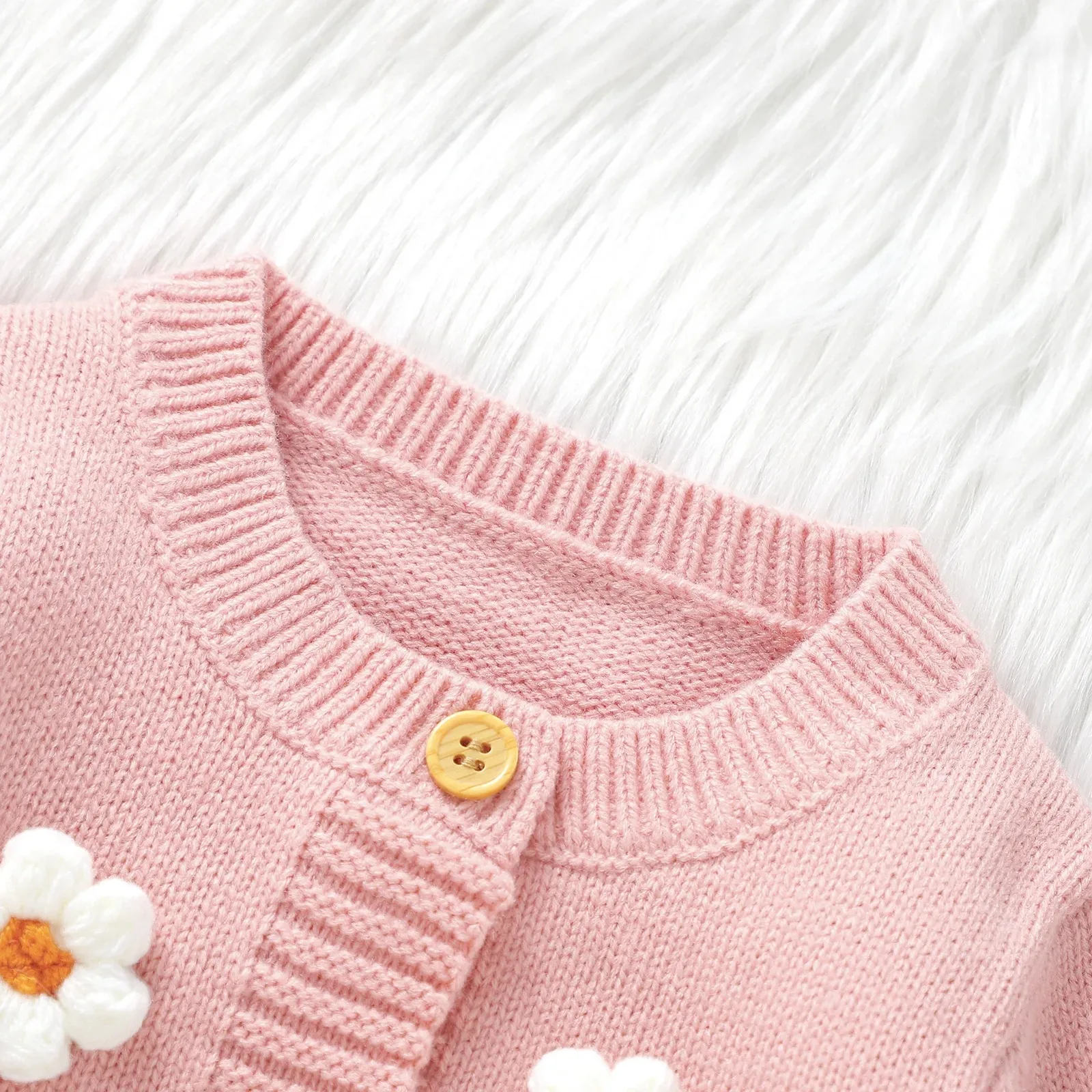 Toddler Baby Girl Sweater Clothes Baby Romper Cotton White Cardigan Long Sleeve Knit Costume For Girl Newborn Warm Outerwear