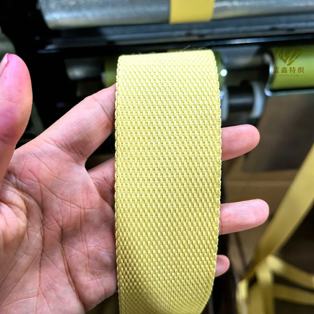 Custom High Temperature Protection Fireproof Webbing Kevlars Aramid Strap fireproof flame retardant webbing Strong Tensile belt