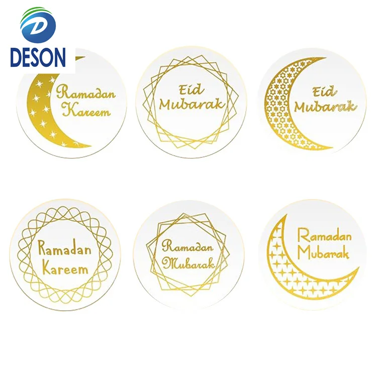 Клейкая Этикетка Deson Ramadan Kareem с индивидуальным логотипом виниловые акриловые прозрачные светящиеся наклейки из ПВХ