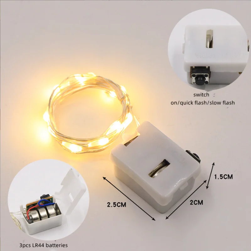 Decor Festival 1M 10Leds 2M 20Led 3M 30Leds Mini Micro Copper Wire Light Battery Operated Led Strip String Fairy Lights