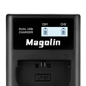 LP-E6 Battery And LED Dual Charger