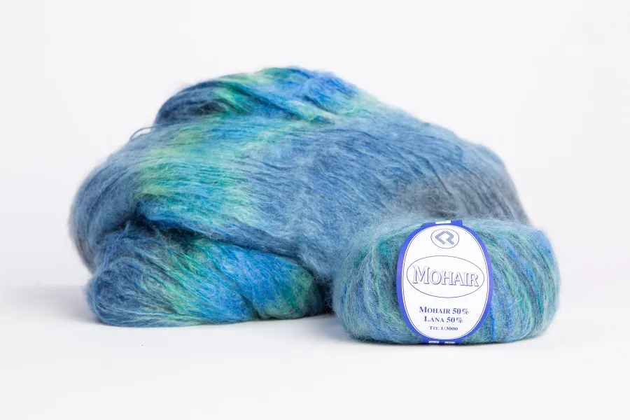 Made In Italy High Quality Campolmi Filati Brand Texturized Dyed Warm 50% Wool 50% Mohair Fancy Yarn
