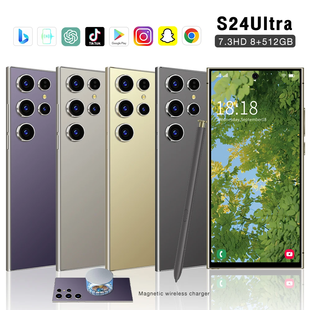 Hot Selling S24 Ultra 5G Original Mobile Phone 7.3 inch 5G Smartphone 16GB+1TB Beauty Camera Gaming Cell phone