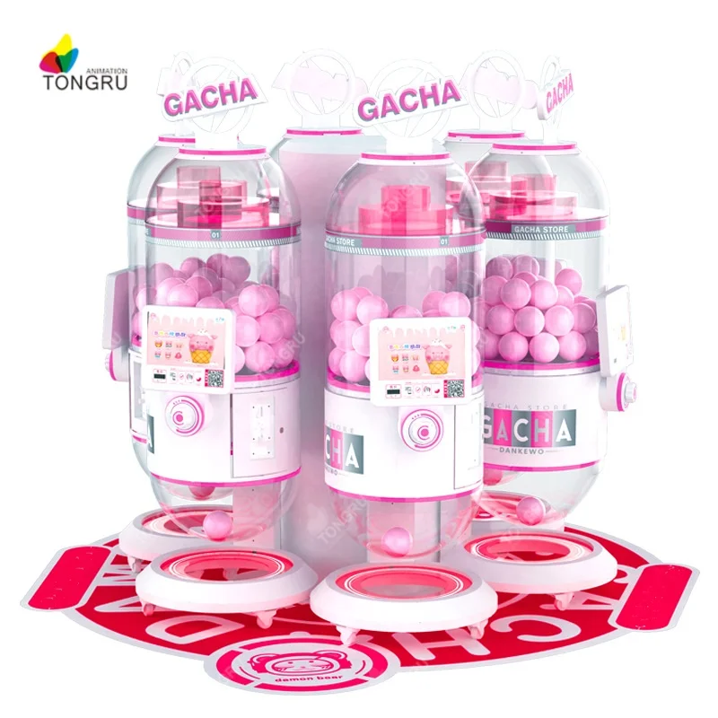 Мини-игрушечный автомат Gashapon розовая пластиковая светодиодная 220 В 1-летний сувенирный магазин пустая капсула Игрушечная машина Gacha