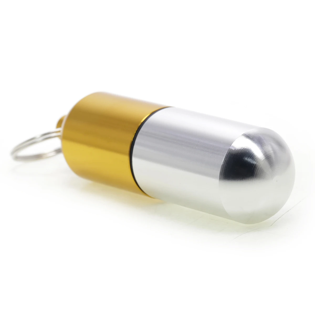 Diameter 25mm aluminum alloy color matching capsule storage tank Portable keychain jar 51007