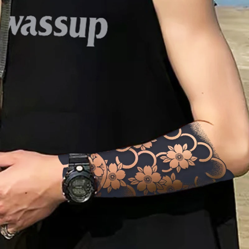 New Cherry Blossoms Arm Fake Tattoo Waterproof Semi-Permanent Tattoo Sticker Long Lasting Custom Juice Herbal Tattoo Stickers