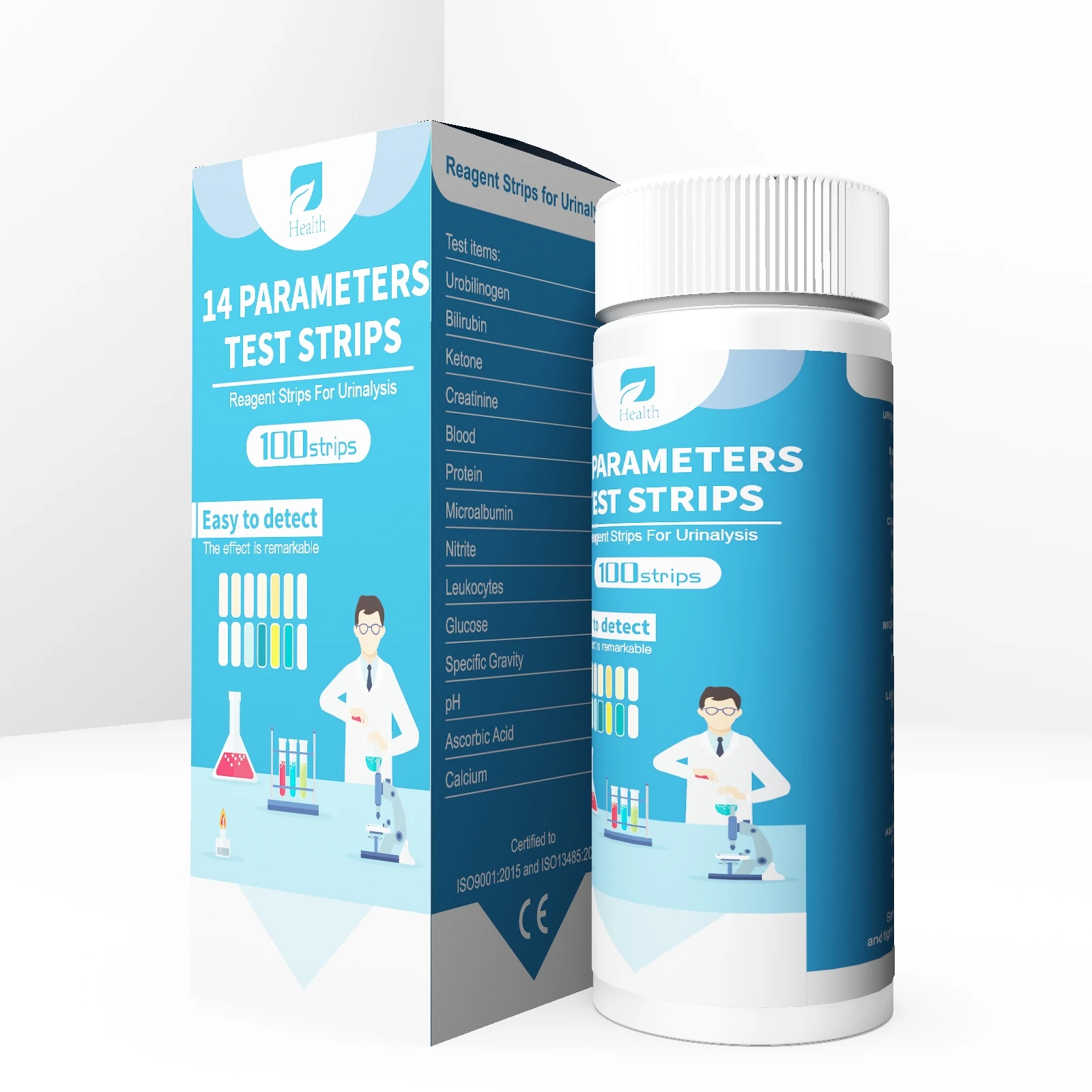 clinical microalbumin creatinine analysis urinalysis reagent urine test strip 14 parameter Urinary Tract Infection Strips