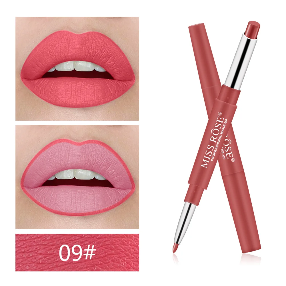 01MA1 High Pigment Miss Rose matte lipstick makeup vegan 2 in 1 lipstick with Lip Liner organic velvet Lipstick and lip liner