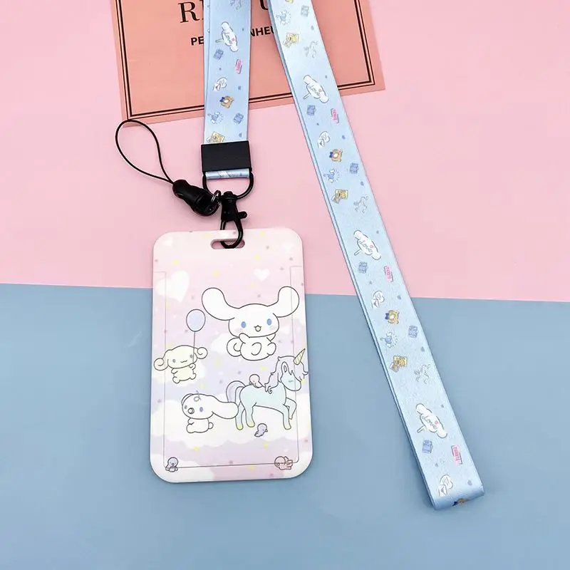 Twin Star Melody Cat Purin Dog Cartoon Lovely Student Name Tag Cards Drop-Proof PVC Shell Full-Cover Portable Lanyards Wholesale