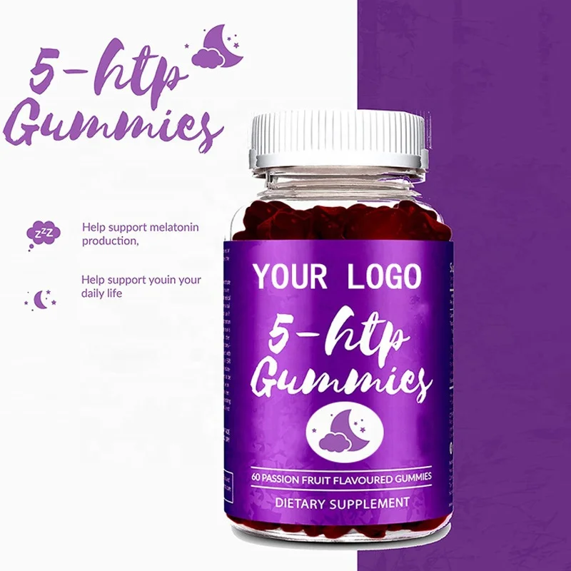OEM ODM 5-HTP Supplements Melatonin Sleep Gummies Improve Relax Promote Sleeping Deep Melatonin Gummy Candy