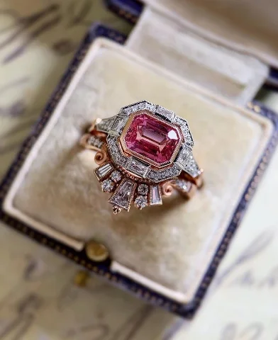 Trendy Loftily 925 Silver Bling Tik Tok Double Ring CZ Diamond Wedding Ring For Women