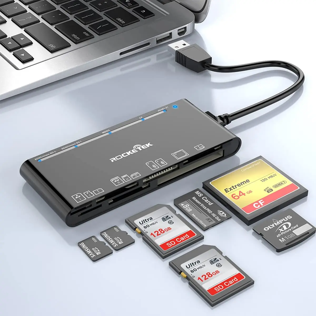 Игровая мышь Rocketek 7 в 1 USB3.0 памяти карт-ридер для CF/MS M2 XD TF считыватели