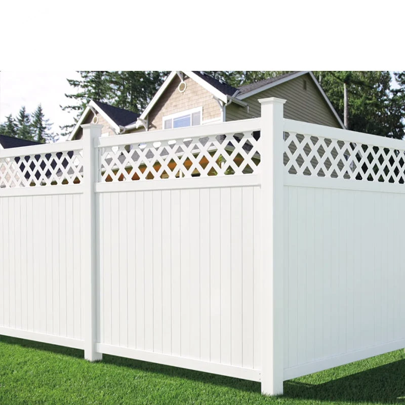 Hot-selling outdoor maintenance-free white PVC privacy garden vinyl fence private fence panel and family black door