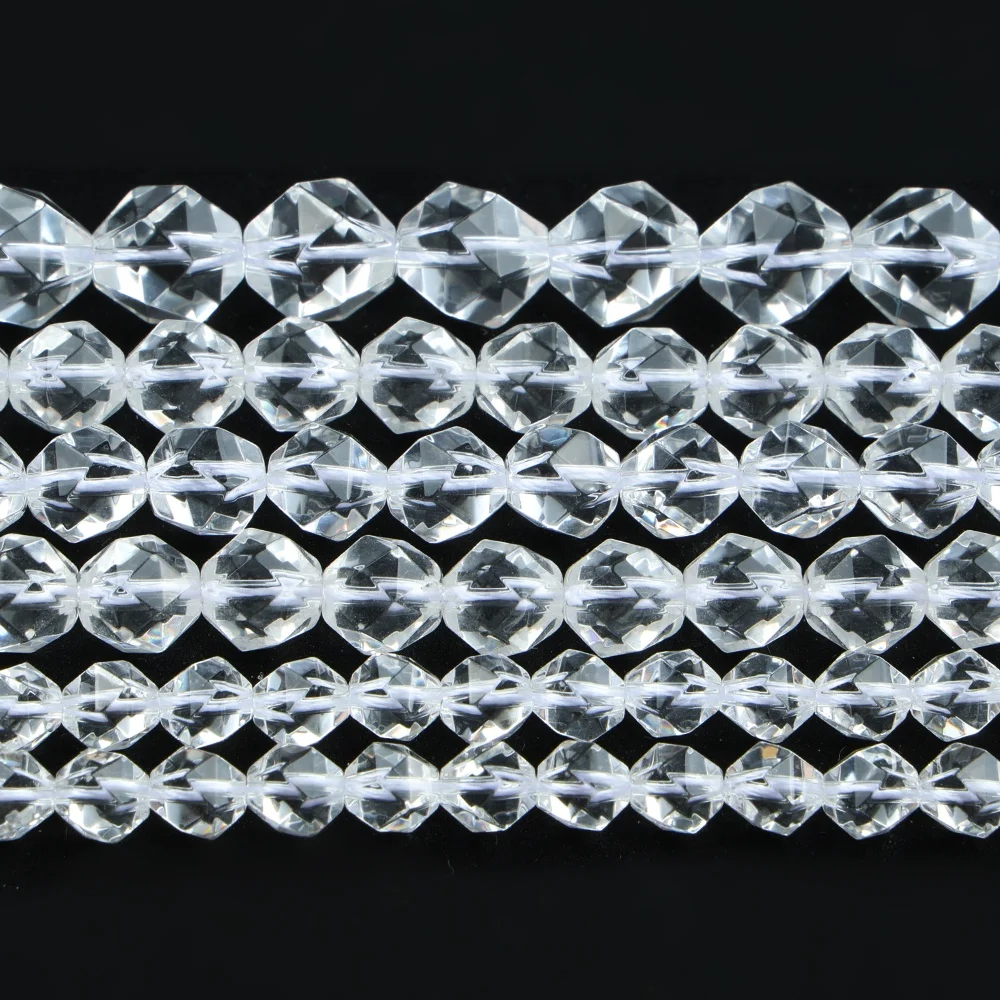 Wholesale A+ Natural White Quartz Crystal 6/8/10mm Star Faceted Cut Loose Gemstone and Stone Beads for Jewelry Making