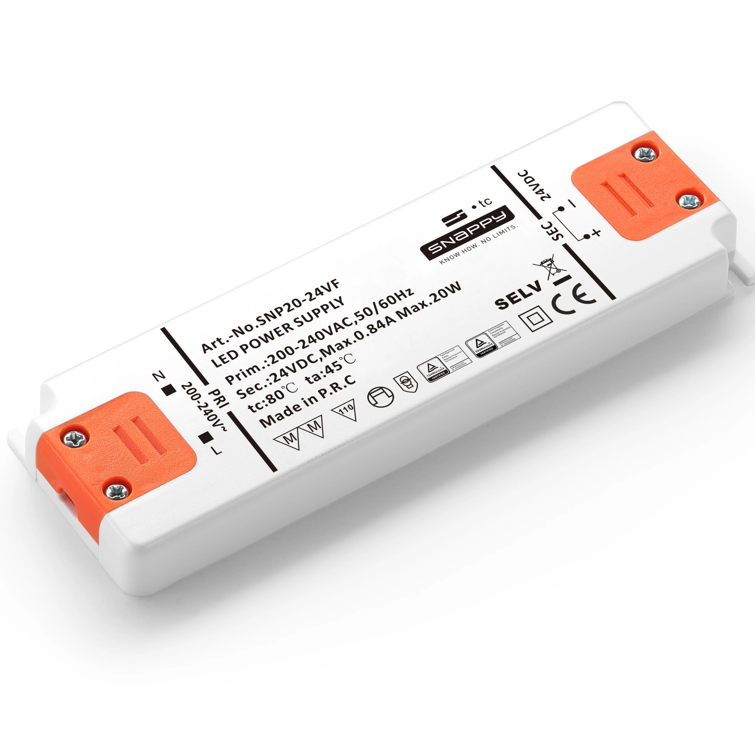 SNP20-24VF (RTS) постоянное выходное напряжение 12/24V 20W Светодиодный драйвер