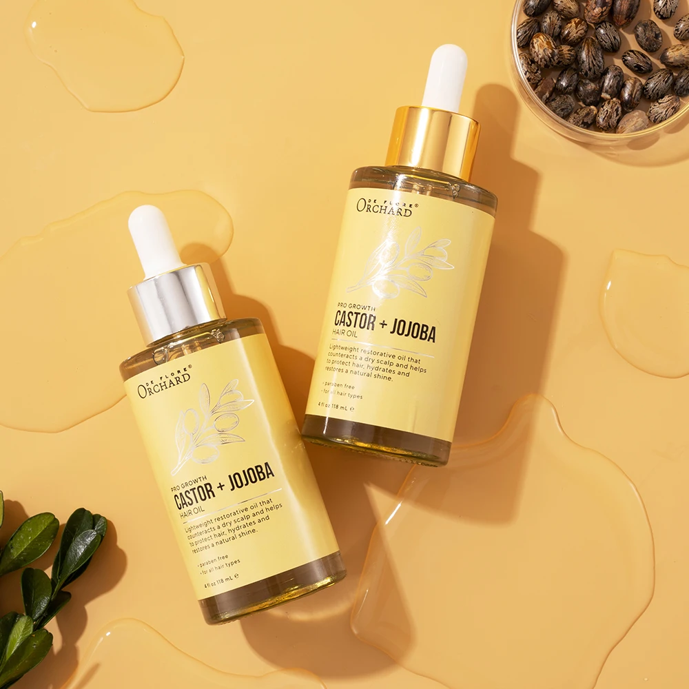 Customized Private label Hair Nourishing Hydrating Pro Growth Castor+Jojoba Hair Oil