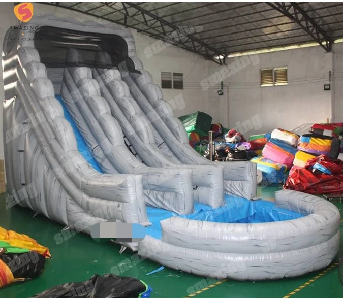 wholesale outdoor giant adults and children water slide inflatable commercial with pool