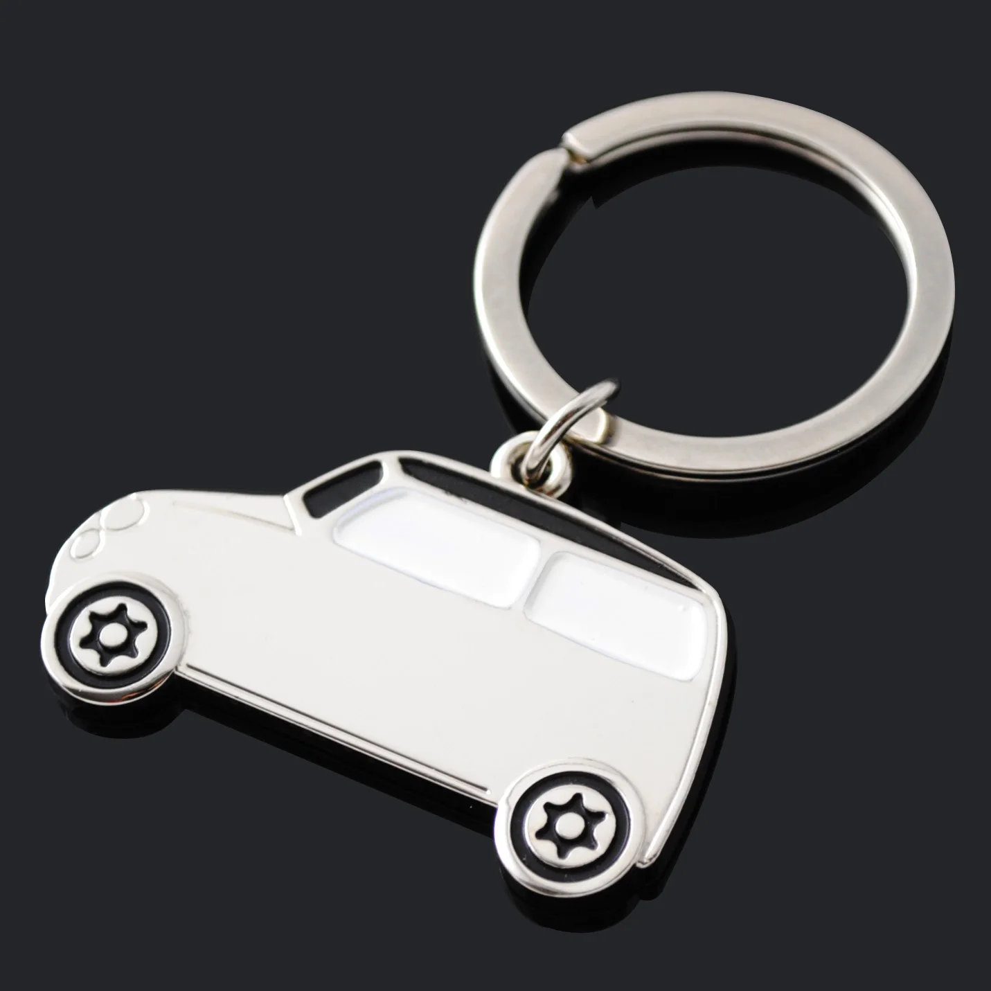 Personalized Logo Laser Engraved Alloy Key Holder Car Shaped Blank Sublimation Custom Metal Keychain