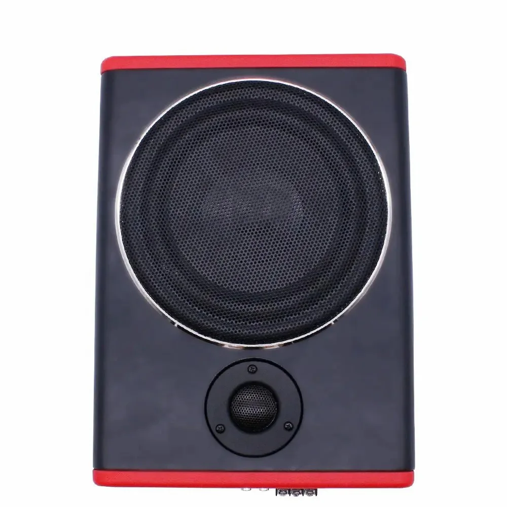 RMS 100W Factory OEM 10 Inch Underseat Subwoofer for Audi & Honda Dual Coil DC 12V Wood & Carbon Material Car Speaker