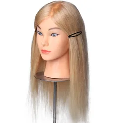 Wholesale mannequin heads with long hair famela training mannequin head with indian human hair for hairdresser in salon school